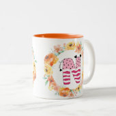 Tasse 2 Couleurs Nom Alphabet "N" (Devant droit)