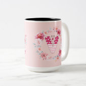 Tasse 2 Couleurs Nom Alphabet V (Devant droit)