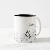 Tasse 2 Couleurs Nom botanique noir et blanc (Devant droit)