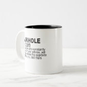 Tasse 2 Couleurs Nom d'Askhole, une personne demande constamment vo (Devant gauche)