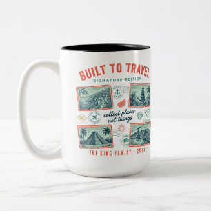 Tasse 2 Couleurs Nom de famille personnalisé pour les vacances