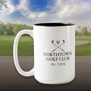 Tasse 2 Couleurs Nom de golf classique personnalisé