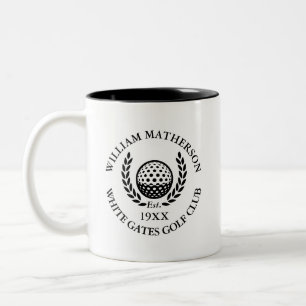 Tasse 2 Couleurs Nom de golf personnalisé classique