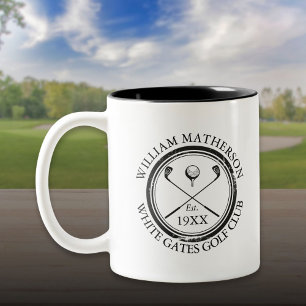 Tasse 2 Couleurs Nom de golf personnalisé Classique