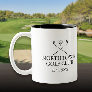 Tasse 2 Couleurs Nom de golf personnalisé classique