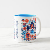 Tasse 2 Couleurs Nom de l'art populaire suédois (Devant droit)