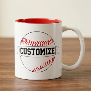 Tasse 2 Couleurs Nom de l'équipe personnalisée de baseball et ven