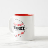 Tasse 2 Couleurs Nom de l'équipe personnalisée de baseball et venti (Devant gauche)