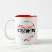 Tasse 2 Couleurs Nom de l'équipe personnalisée de baseball et venti (Gauche)