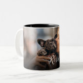 Tasse 2 Couleurs Nom de script de photo d'animal de compagnie simpl (Devant gauche)