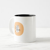 Tasse 2 Couleurs Nom de script initial minuscule orange (Devant gauche)