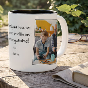 Tasse 2 Couleurs Nom des petits-enfants photo de la maison de grand