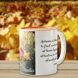 Tasse 2 Couleurs Nom, Devis, Colorful Automne Imprimer 11oz