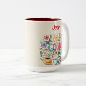 Tasse 2 Couleurs Nom du bon matin modifiable (Devant droit)