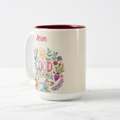 Tasse 2 Couleurs Nom du bon matin modifiable (Devant gauche)