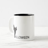 Tasse 2 Couleurs Nom du chat noir Halloween (Devant gauche)