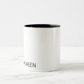 Tasse 2 Couleurs Nom du chat noir Halloween (Centre)