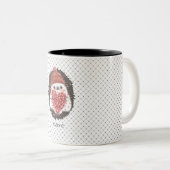Tasse 2 Couleurs Nom du coeur rose de l'hérisson mignon (Devant droit)