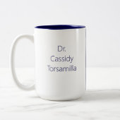 Tasse 2 Couleurs Nom du diplômé Blanc Bleu PhD (Gauche)