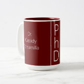 Tasse 2 Couleurs Nom du diplômé Bourgogne PhD (Devant gauche)