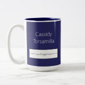 Tasse 2 Couleurs Nom du diplômé Logo MBA bleu (Gauche)