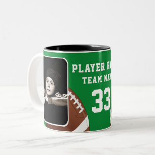 Tasse 2 Couleurs Nom du joueur de football Numéro Équipe 2 Photos