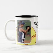 Tasse 2 Couleurs Nom du joueur de softball Numéro de l'équipe 2 Pho (Gauche)