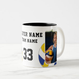 Tasse 2 Couleurs Nom du joueur de volley Numéro Équipe 2 Photos