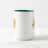 Tasse 2 Couleurs Nom du monogramme de tournesol d'aquarelle (Centre)