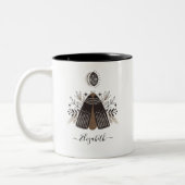 Tasse 2 Couleurs Nom du monogramme Papillon noir blanc (Gauche)
