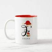 Tasse 2 Couleurs Nom Élégant Initiale Lettre Moderne F Fêtes (Gauche)