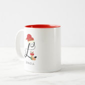 Tasse 2 Couleurs Nom élégant Moderne Monogramme Lettre L Noël (Devant gauche)