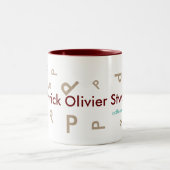 Tasse 2 Couleurs nom et lettre initiale, typographie et cool (Centre)