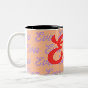 Tasse 2 Couleurs Nom Eva Conception de Motif répétitif