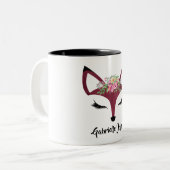 Tasse 2 Couleurs Nom Fille Mignonne Fox Personnalisé (Devant gauche)