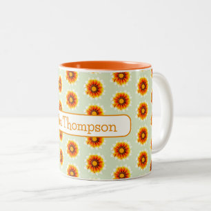 Tasse 2 Couleurs Nom Floral Cadeau Pour Enseignant Fin D'Année