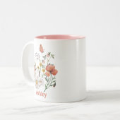 Tasse 2 Couleurs Nom floral fleur sauvage (Devant gauche)