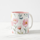 Tasse 2 Couleurs Nom floral personnalisé (Devant droit)