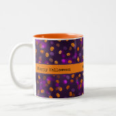 Tasse 2 Couleurs Nom, Happy Halloween Jack-o'-lantern Citrouilles 1 (Gauche)