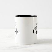 Tasse 2 Couleurs Nom Hot Chocolat Script (Centre)