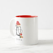 Tasse 2 Couleurs Nom Lettre Q Monogramme Écriture Moderne Noël (Devant gauche)