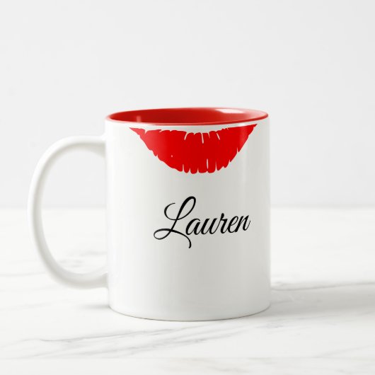 Tasse 2 Couleurs Nom/Lèvres Mug-Custom (Gauche)