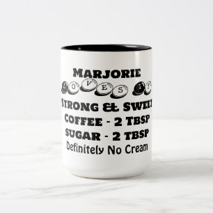 Tasse 2 Couleurs Nom minimaliste moderne funky amateur de café