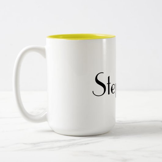 Tasse 2 Couleurs Nom Monogram Modèle Jaune Blanc Cool Cadeau (Gauche)