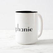 Tasse 2 Couleurs Nom Monogram Modèle noir et blanc Cool cadeau (Devant droit)