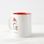 Tasse 2 Couleurs Nom Monogramme Écriture Moderne Lettre C Noël (Devant gauche)