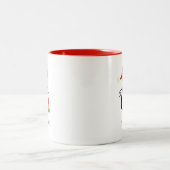 Tasse 2 Couleurs Nom Monogramme Écriture Moderne Lettre C Noël (Centre)
