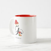 Tasse 2 Couleurs Nom Monogramme Écriture Moderne Lettre G Fêtes (Devant gauche)