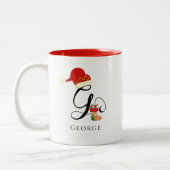 Tasse 2 Couleurs Nom Monogramme Écriture Moderne Lettre G Fêtes (Gauche)