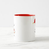 Tasse 2 Couleurs Nom Monogramme Écriture Moderne Lettre K Noël (Centre)